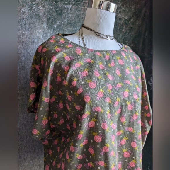 Vintage Oversized Cotton Floral Handmade Top - Picture 3 of 5